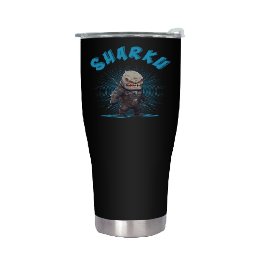 Chibi Sharku Warrior Stainless Steel Tumblers