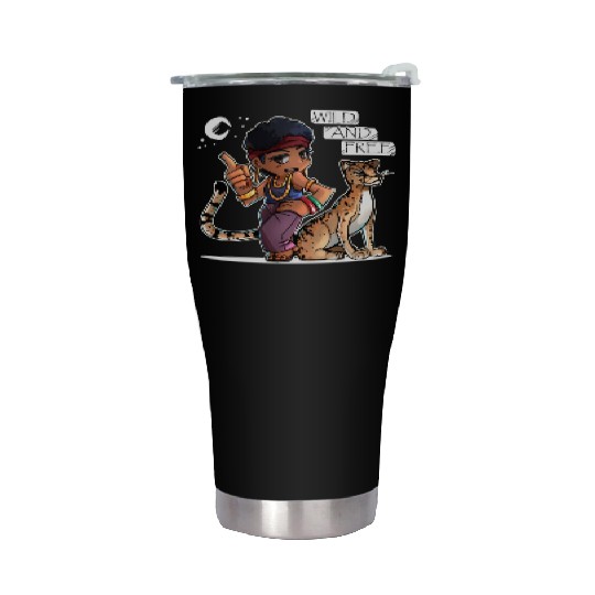 African Princess Avatar Wild and Free Stainless Steel Tumblers