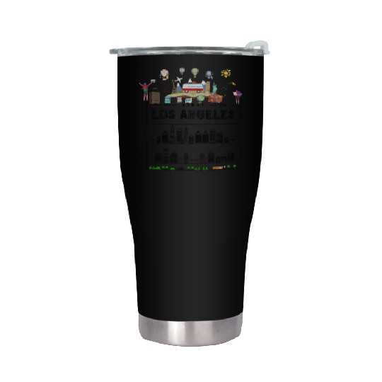 Unique Visit Los Angeles USA Travel Guide City Map Stainless Steel Tumblers
