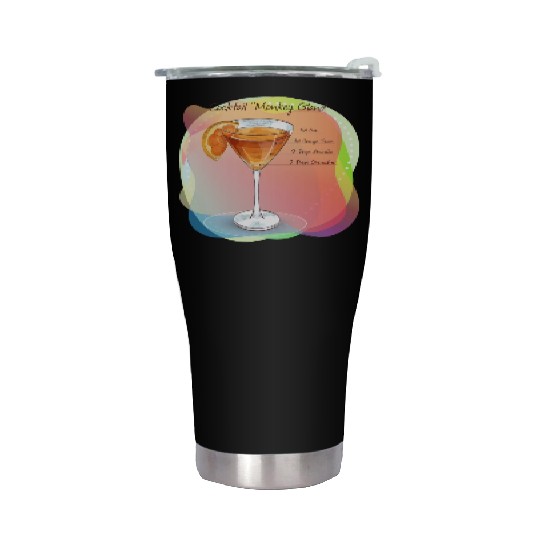 Cocktail Monkey Gland Recipe Gin Orange Juice Stainless Steel Tumblers
