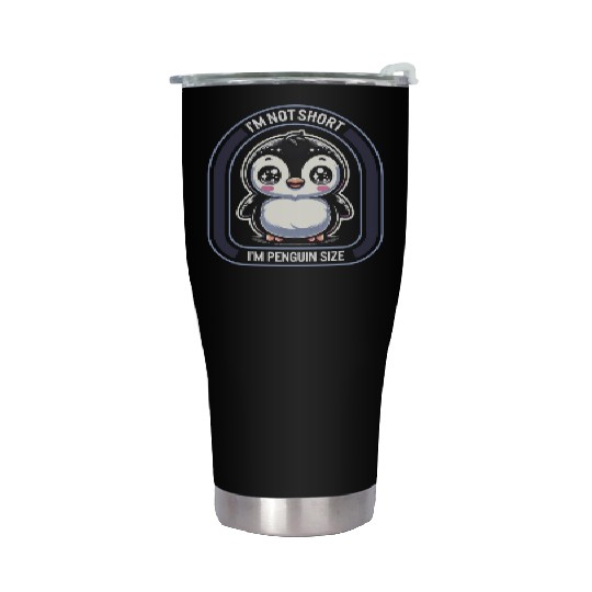 Im Not Short Im Penguin Size Chibi Kawaii Stainless Steel Tumblers