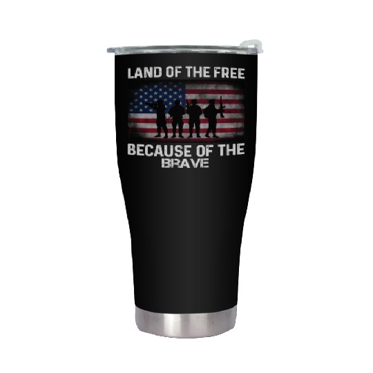 Land of the free because of the brave Stainless Steel Tumblers