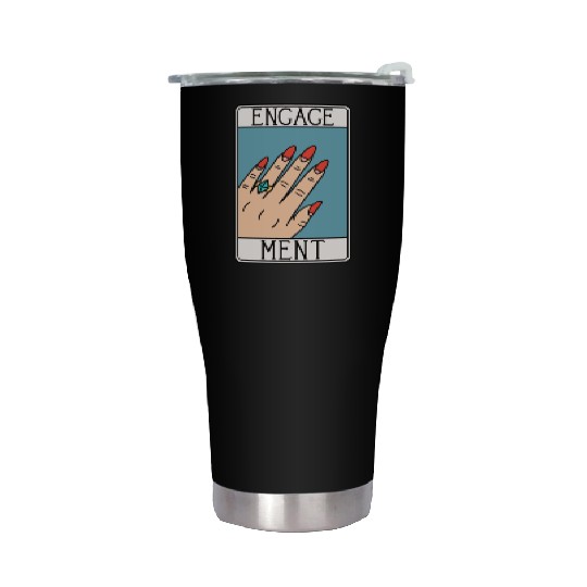 Engagement - Engaged Tarot Card - Wedding Proposal Stainless Steel Tumblers