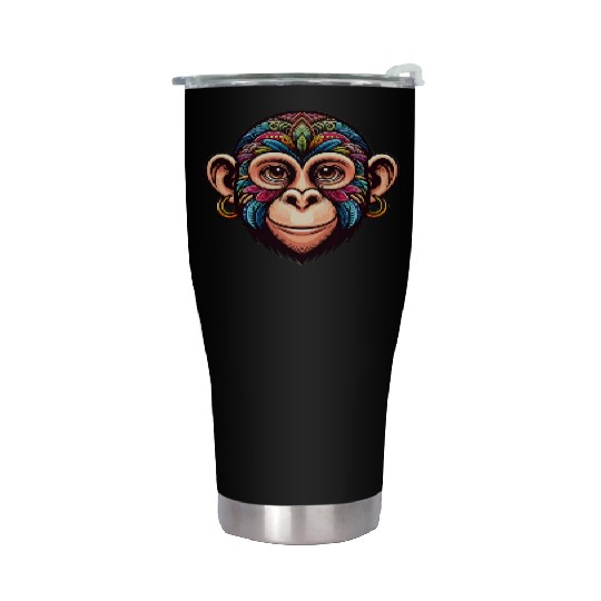 Cute Monkey Face Stainless Steel Tumblers