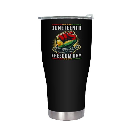 Juneteenth breaking chains, embracing freedom Stainless Steel Tumblers