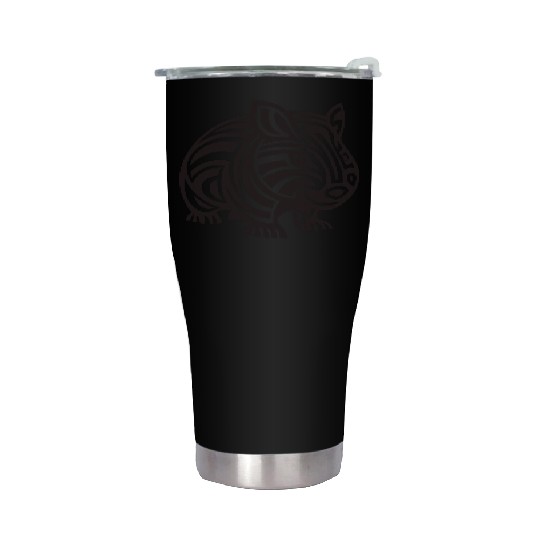 Wombat Tribal Style Vector Design Single Color Stainless Steel Tumblers