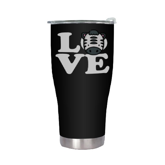 LOVE Zebra Funny Stripes Animal Face African Pun Stainless Steel Tumblers