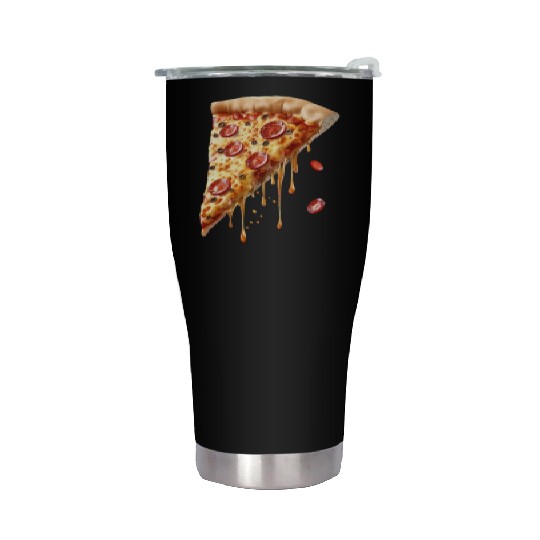 Slice Of Melty Pepperoni Pizza Delight Stainless Steel Tumblers