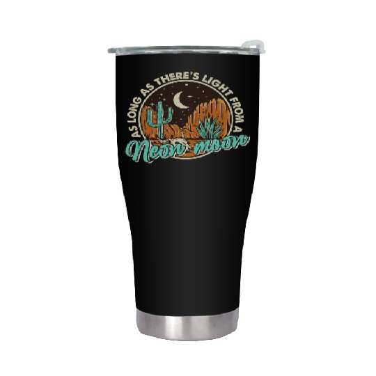 Neon Moon Cactus Country Mountain Western Cow Stainless Steel Tumblers