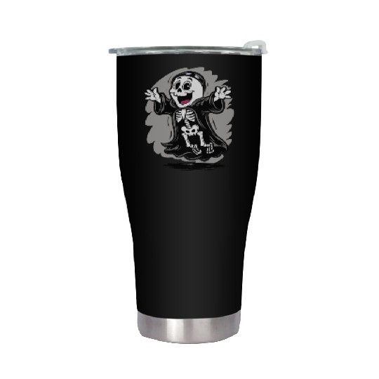 Ghost Dressed as a Skeleton For Halloween Stainless Steel Tumblers