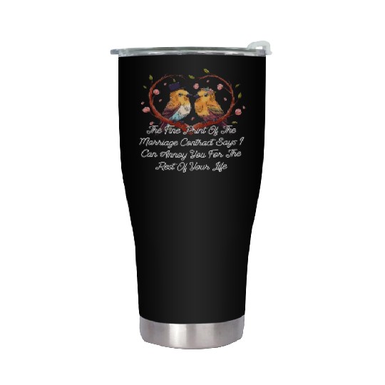 Print of the Marriage Contract Wedding Funny Stainless Steel Tumblers