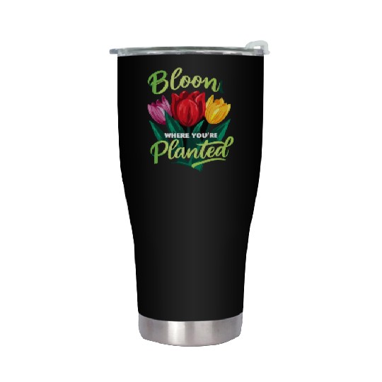 Tulips Tulip Flower Yes I Talk To Tulips Stainless Steel Tumblers
