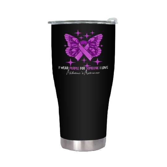 I Wear Purple Alzheimer's Awareness Stainless Steel Tumblers