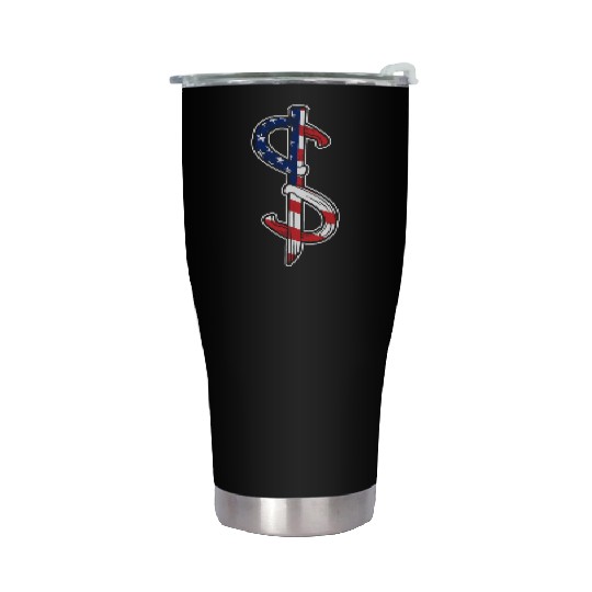 Horseshoe Pitching USA FLag Stainless Steel Tumblers