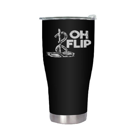 Oh Flip Funny Horseshoe Pitching Stainless Steel Tumblers