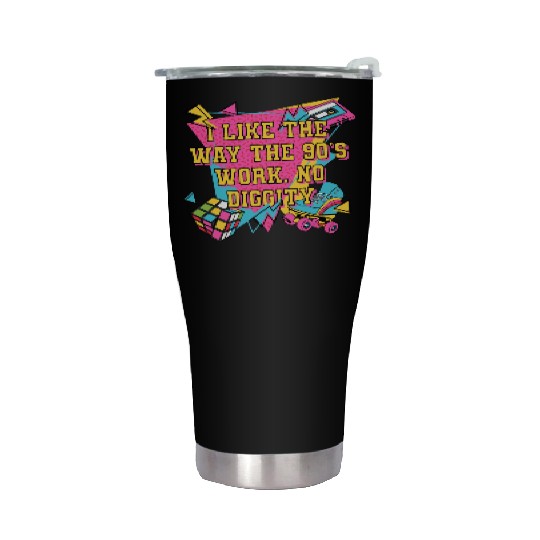 Like the 90s Work Retro 1990 Vintage Music Songs P Stainless Steel Tumblers