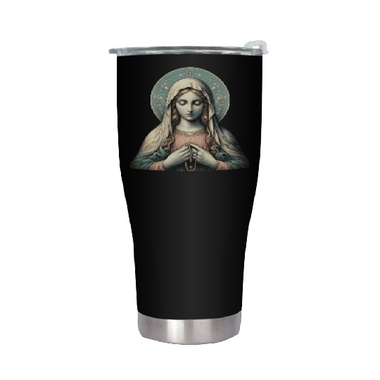 Serene Madonna ic Image Stainless Steel Tumblers