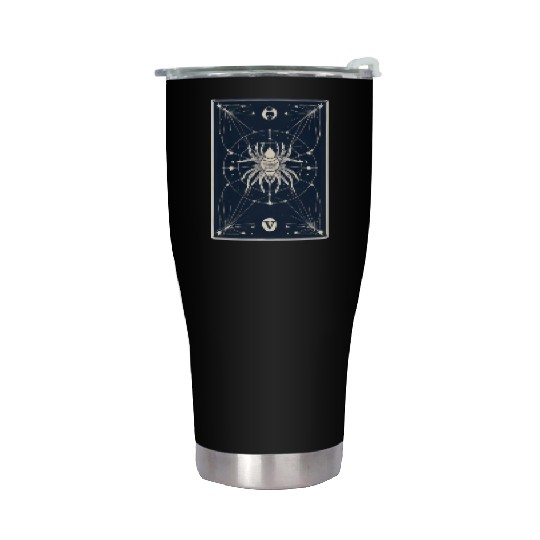Spider Tarot Card Reader Astrology Occult Stainless Steel Tumblers