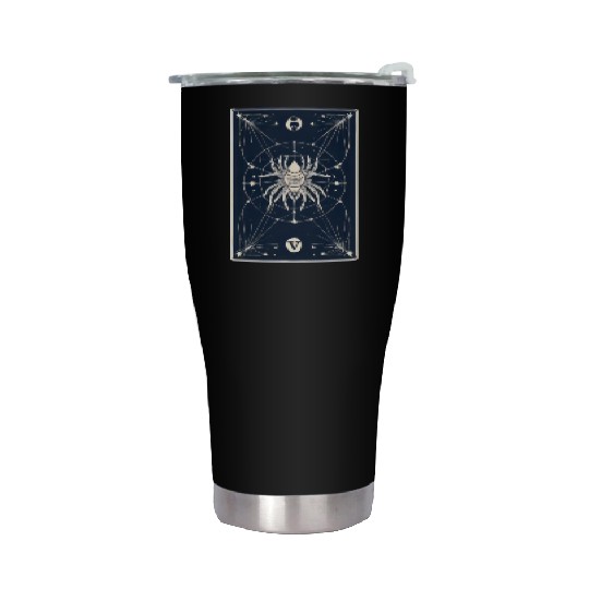Spider Tarot Card Reader Astrology Occult Stainless Steel Tumblers