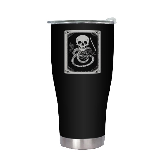 Skull Tarot Card Reader Astrology Occult Stainless Steel Tumblers