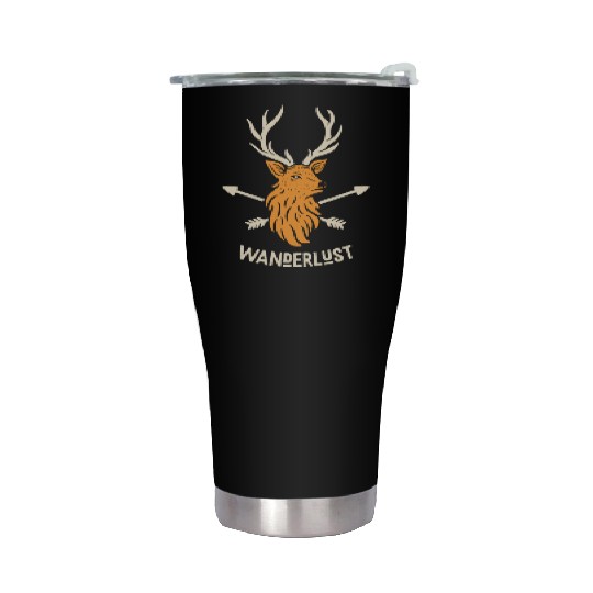 wanderlust deer Stainless Steel Tumblers