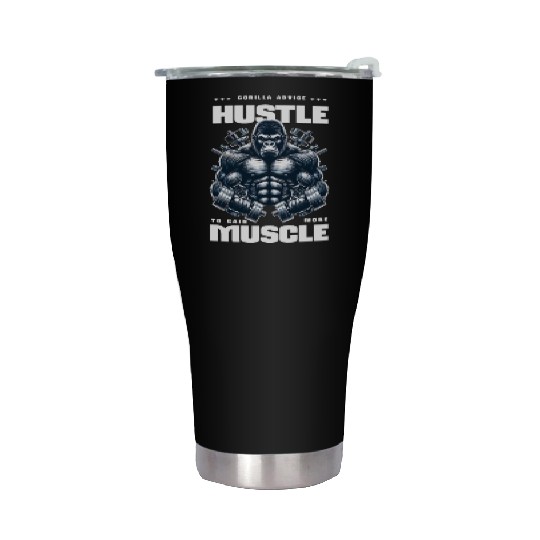 gorilla workout hustle to gain more muscle Stainless Steel Tumblers