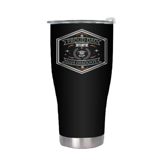 Proud Dad of 2024 Graduate ,Fathers Day silver Stainless Steel Tumblers