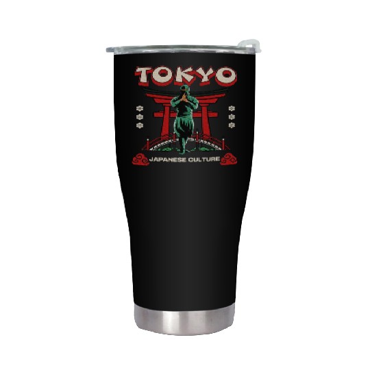 Tokyo Japan Culture Green Karate Ninja Martial Stainless Steel Tumblers