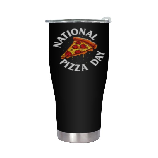 National Pizza Day Food Lover Pizza Baker Stainless Steel Tumblers