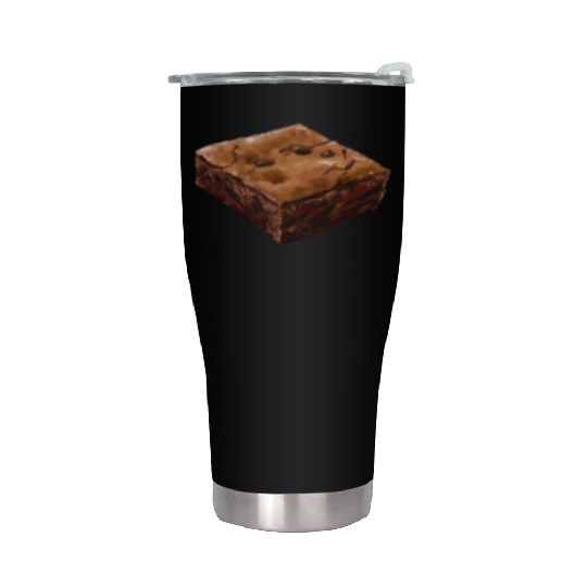 Decadent Chocolate Brownie Illustration Stainless Steel Tumblers