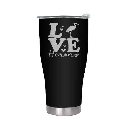 Love Heron Blue Heron Birds Lover Gifts Stainless Steel Tumblers