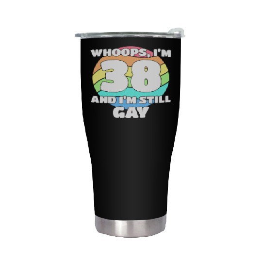 Funny Gay Pride - 38th Birthday 38 BDay Lesbian Stainless Steel Tumblers