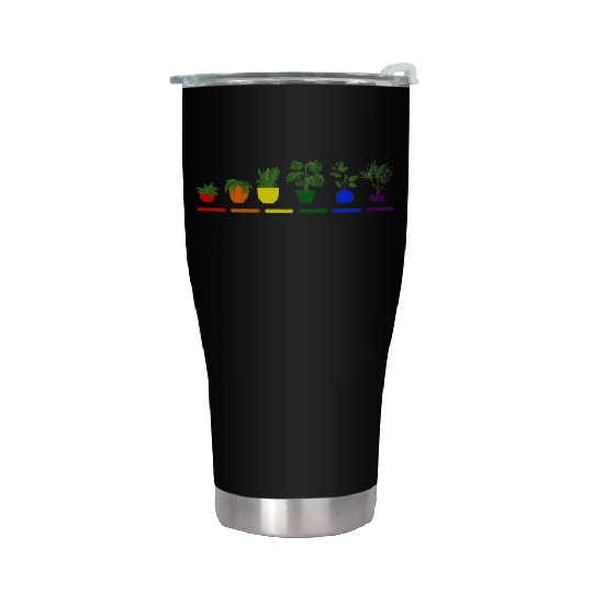 Plants LGBTQ Gardener Gardening Lover Gay Pride Stainless Steel Tumblers