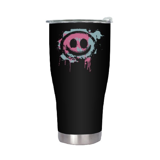 Graffiti Smiley Face - Urban Street Art Stainless Steel Tumblers