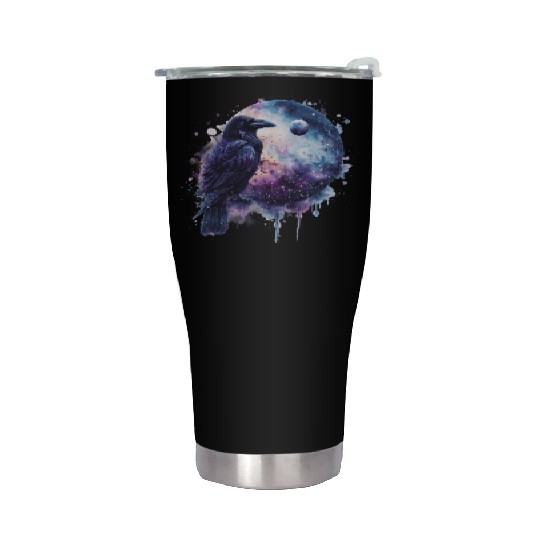 Celestial Raven Clipart Clipart, Crow Bird Witch Stainless Steel Tumblers
