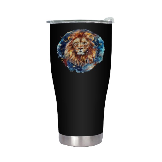 Celestial Lion Images, Mystical Lion, Night sky Stainless Steel Tumblers