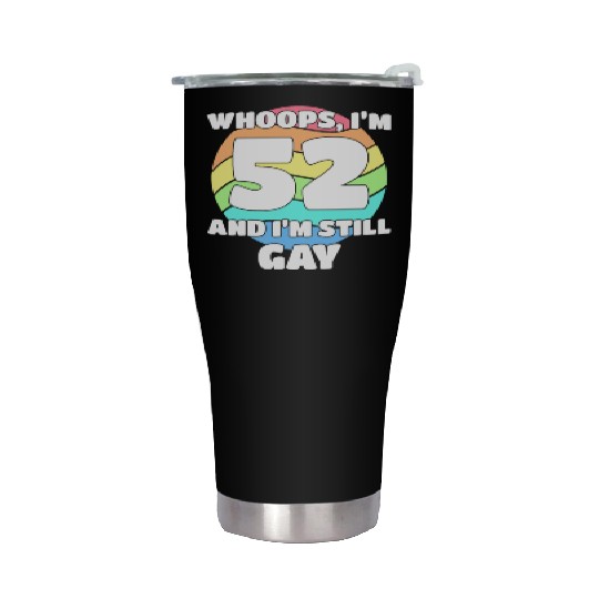 Funny Gay Pride - 52nd Birthday 52 BDay Lesbian Stainless Steel Tumblers