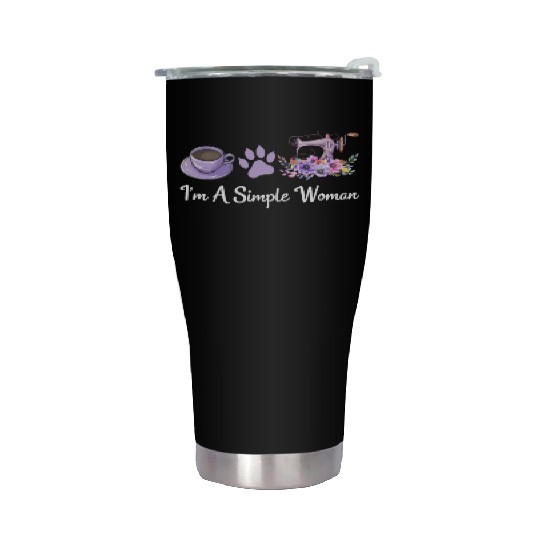 I'm A Simple Woman - Cat Lover Sewing Sewing Lover Stainless Steel Tumblers