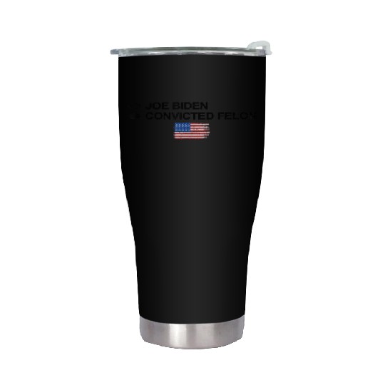 Joe Biden Vs Convicted Felon Funny 2024 Flag Stainless Steel Tumblers
