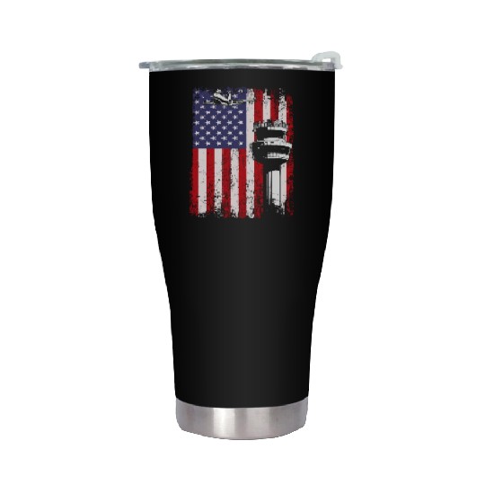 American Flag US, air traffic controller Stainless Steel Tumblers