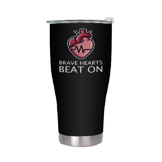 CHD Awareness Brave Hearts Beat On Stainless Steel Tumblers
