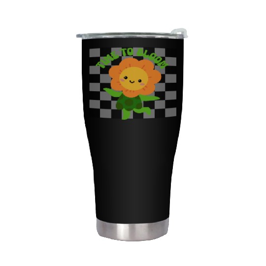 Time to Bloom: Floral Print Design Stainless Steel Tumblers