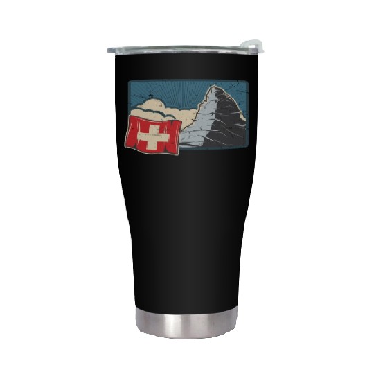 Vacation Skiing, Hiking, Mountain Switzerland Stainless Steel Tumblers