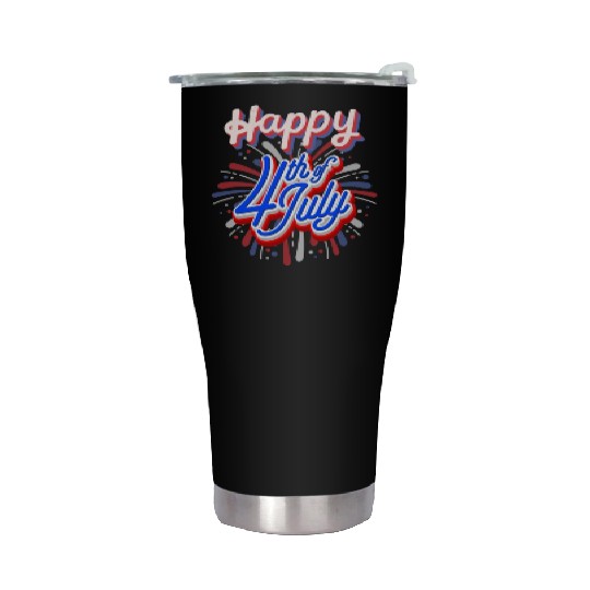 Happy 4th Of July Patriotic American Stainless Steel Tumblers