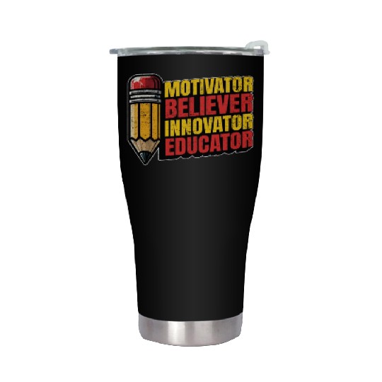 Literature Teacher Motivator Believer Bookworm Stainless Steel Tumblers