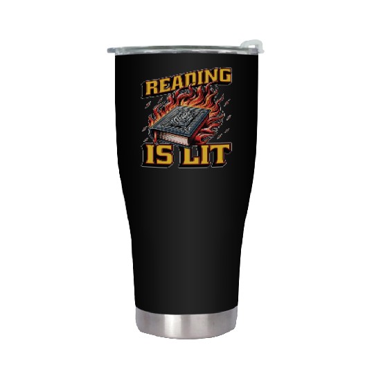 Literature Teacher Reading Is Lit Educator Bookish Stainless Steel Tumblers
