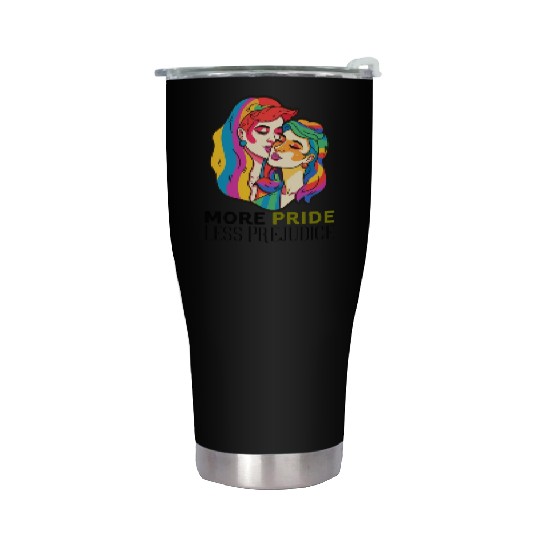 More Pride Less Prejudice LGBT Pride Month Stainless Steel Tumblers