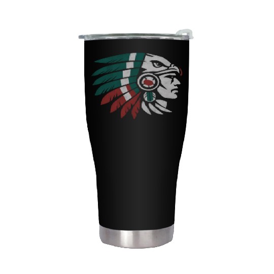 Aztec Warrior Indigenous Mexican Aztec Jaguar Stainless Steel Tumblers