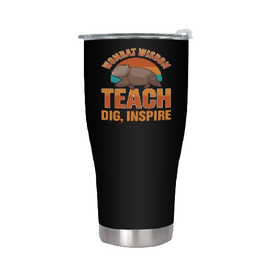 Wombat Wisdom: Teach, Dig, Inspire Wombat Teacher Stainless Steel Tumblers