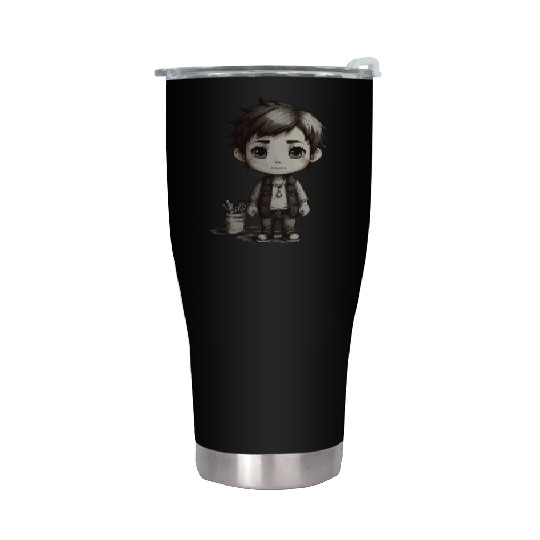 Chibi Character Illustration Stainless Steel Tumblers